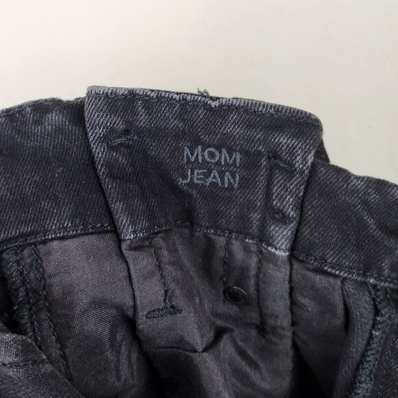 American Eagle High Rise Paperbag Mom Jeans Washed Black sz 6 - Picture 8 of 10